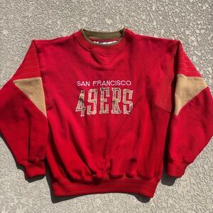Vtg 80s San Francisco 49ers Starter Red Gold Embroidered Sweatshirt Men Large